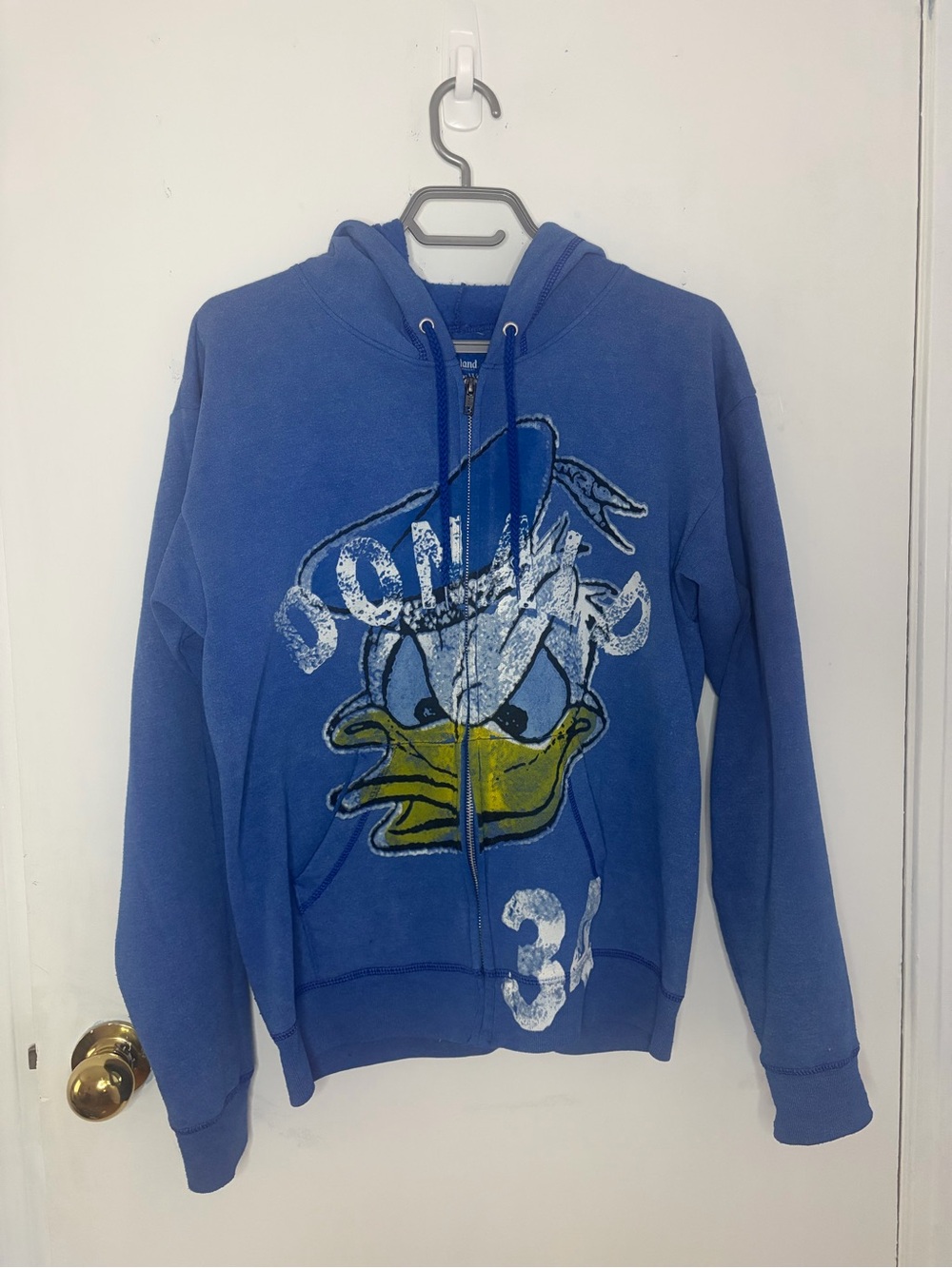 Disney land Blue Donald Duck Zip-Up Hoodie Sweater